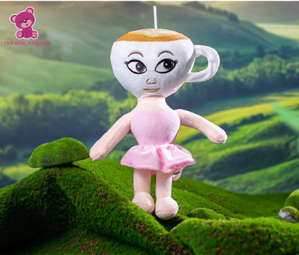 Gấu bông hottrend Ballerina Cappuccina – thiết kế nghệ thuật kết hợp giữa tách cà phê cappuccino và vũ công ballet, biểu tượng của sự tinh tế và sáng tạo trong bộ sưu tập TungTungTungSahur.